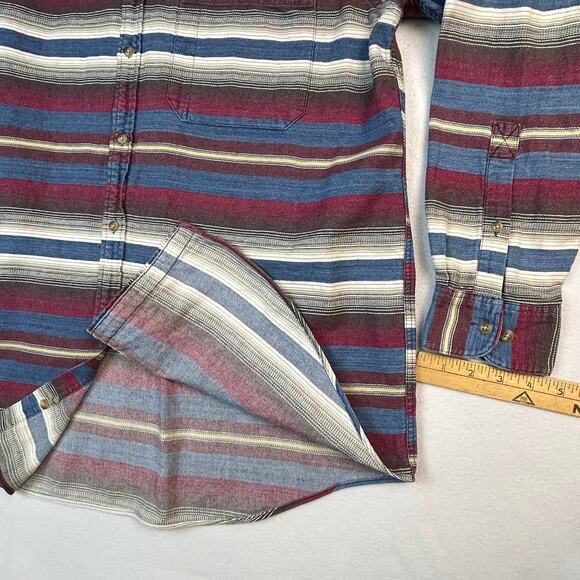 Vtg Bachrach 1877 Button Down Shirt Mens L Striped Western Cowboy Long Sleeve - Picture 8 of 11